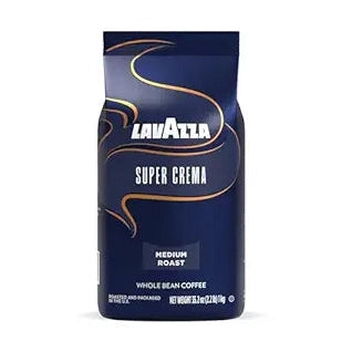 Lavazza Super Crema Whole Bean Espresso Coffee, 2.2lb Bag, Vacuum-Packed (4202)