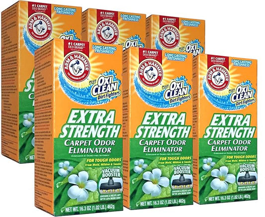 Arm & Hammer Deodorizing Carpet Cleaning Powder, Fresh, 30 oz Box, 6/Carton (3320011538)