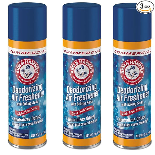 Arm & Hammer 3320094170 Baking Soda Air Freshener, Aerosol, Light Fresh Scent, 7oz (3)